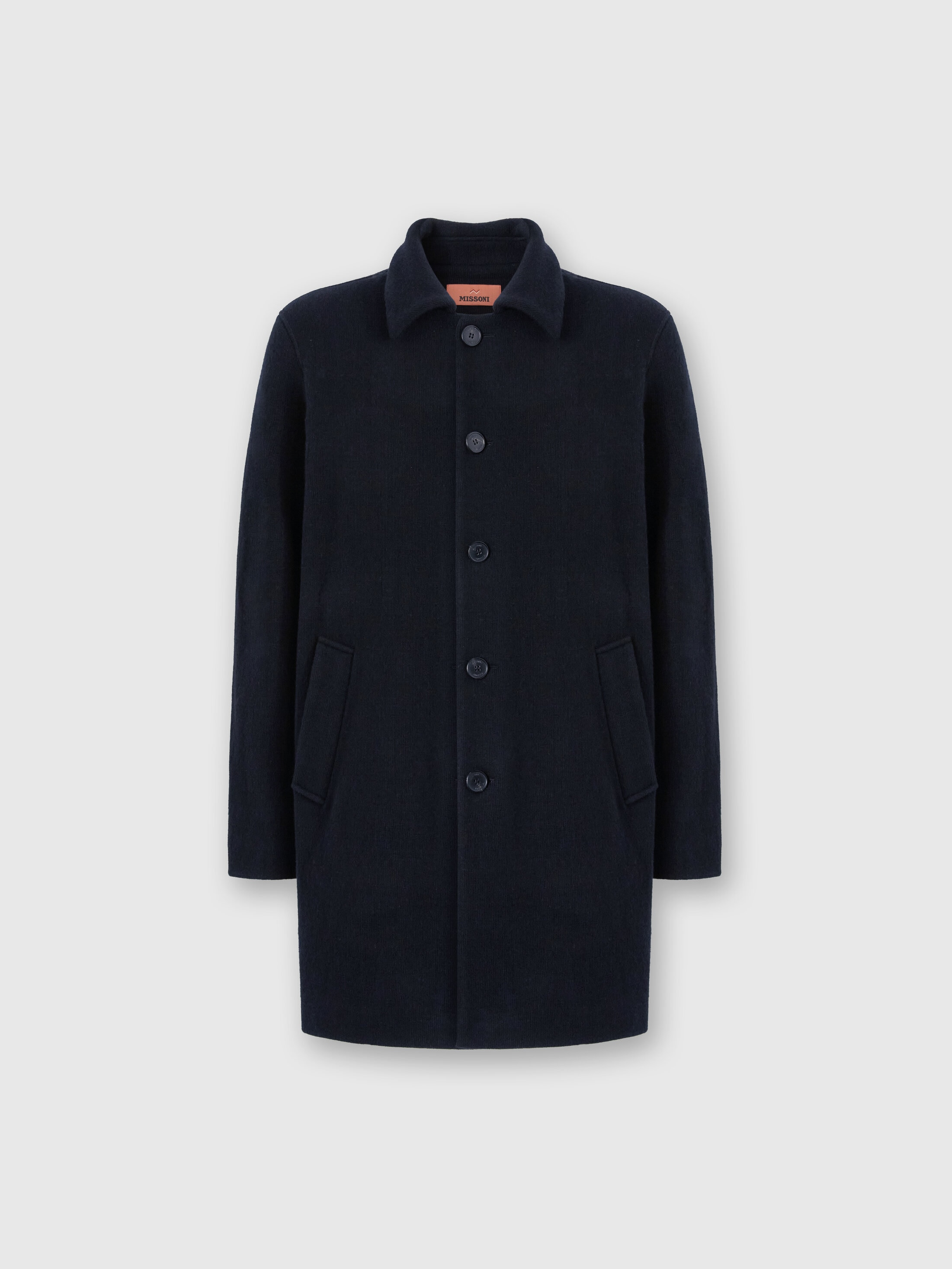 Missoni Double Knit Coat With Zigzag Pattern In Black