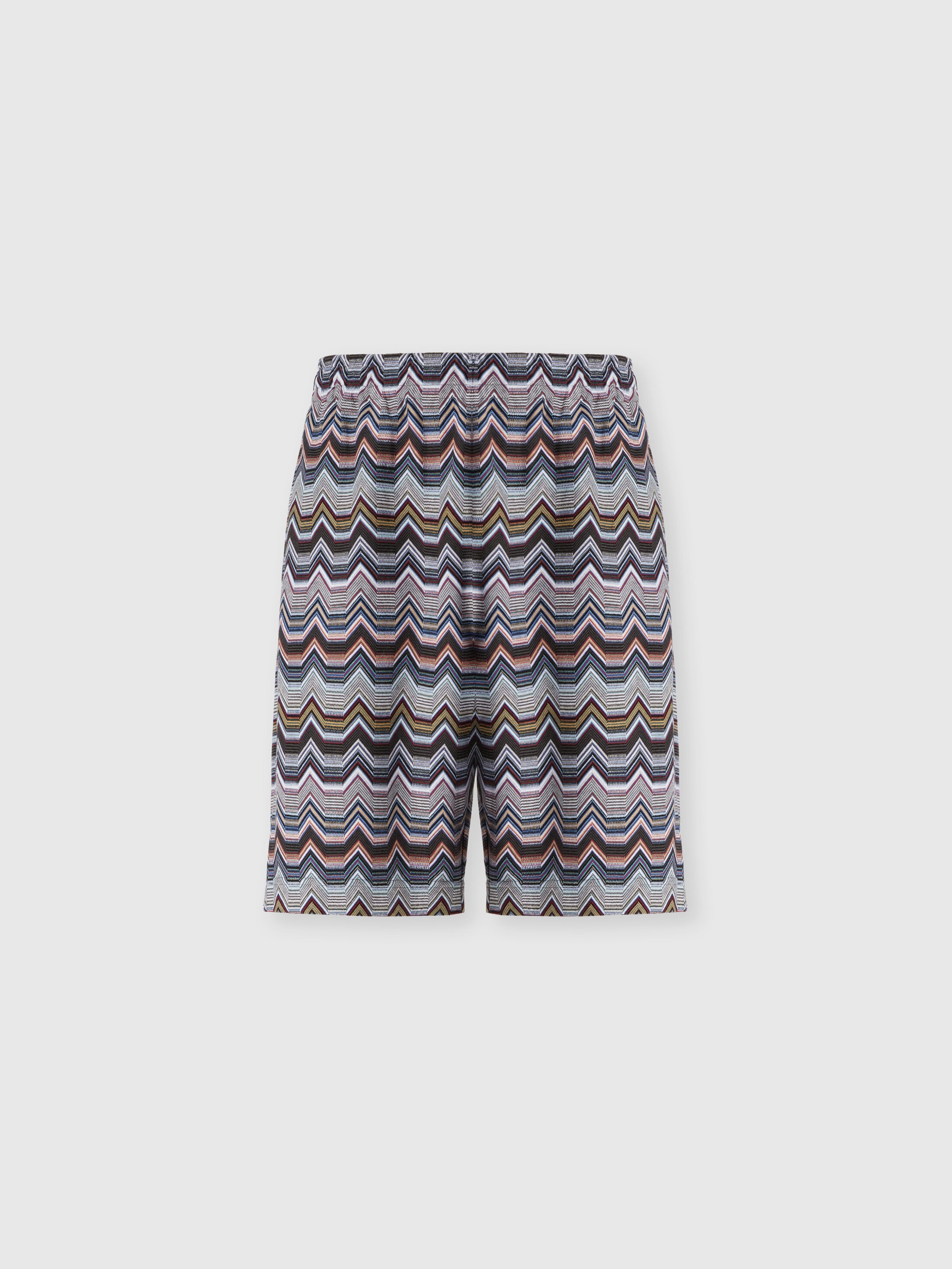 Missoni Pure Cotton Zig Zag Shorts In Multi