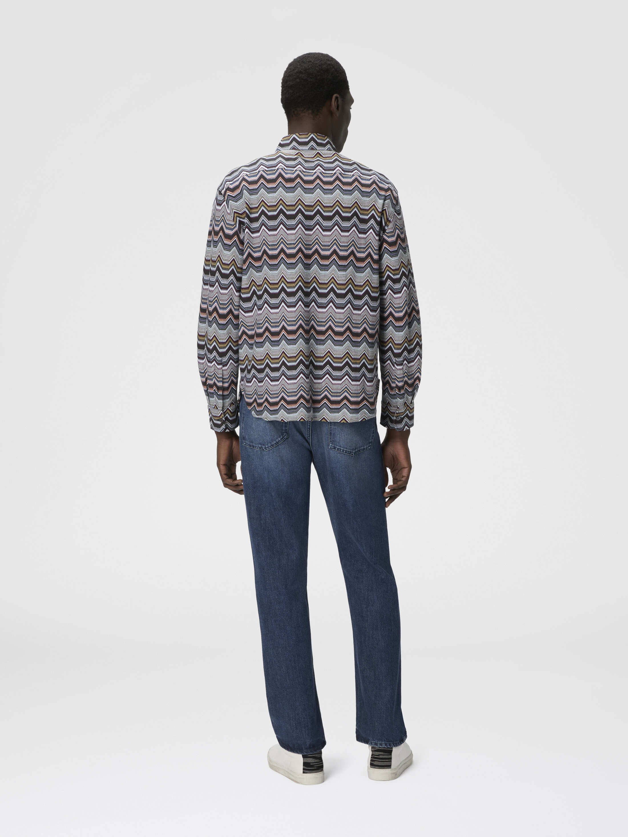 Long Sleeve Shirt with Geometric Zigzag Multicoloured | Missoni