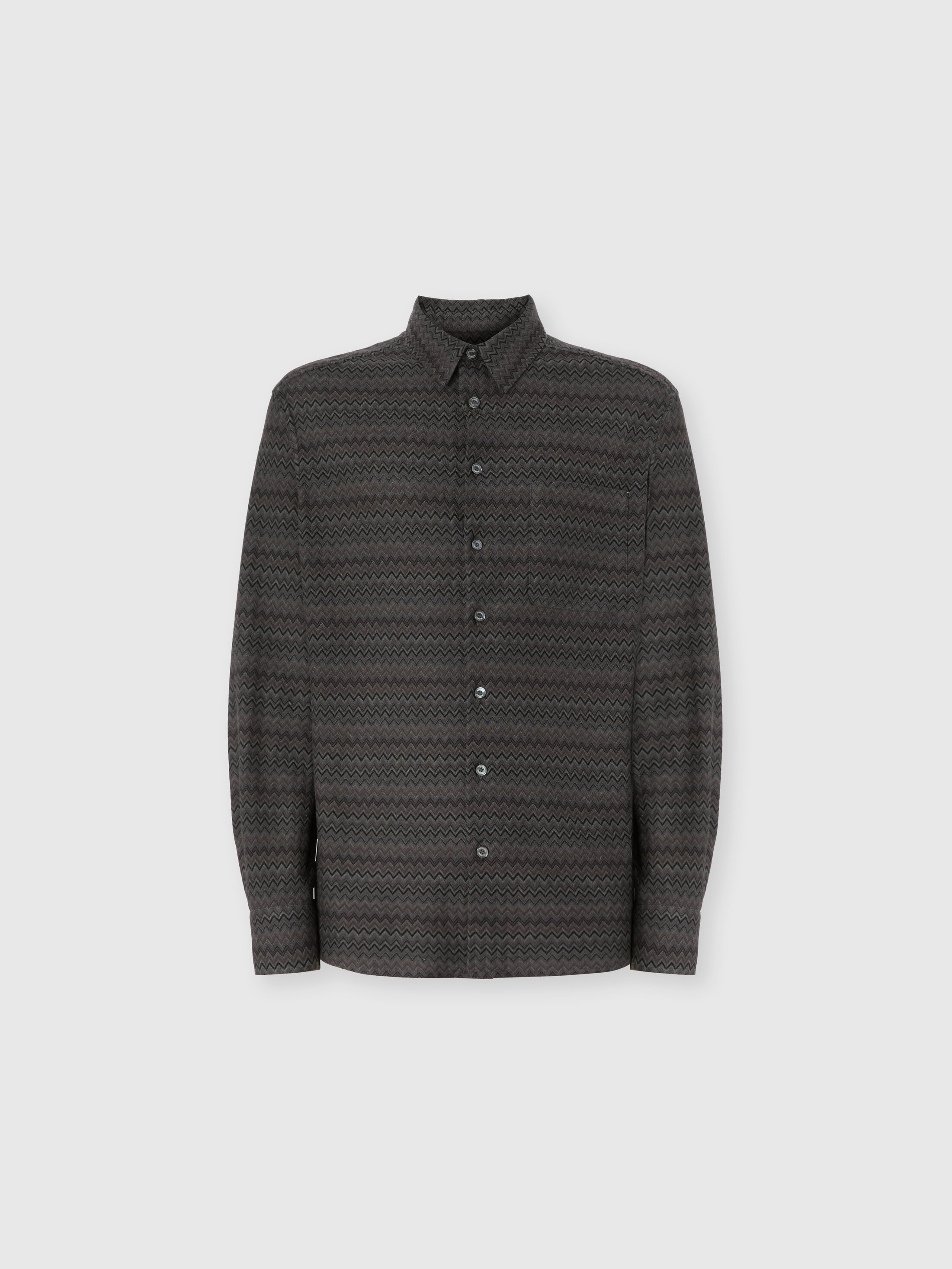 Missoni Shirt With Micro Zigzag Tone On Tone In Gray
