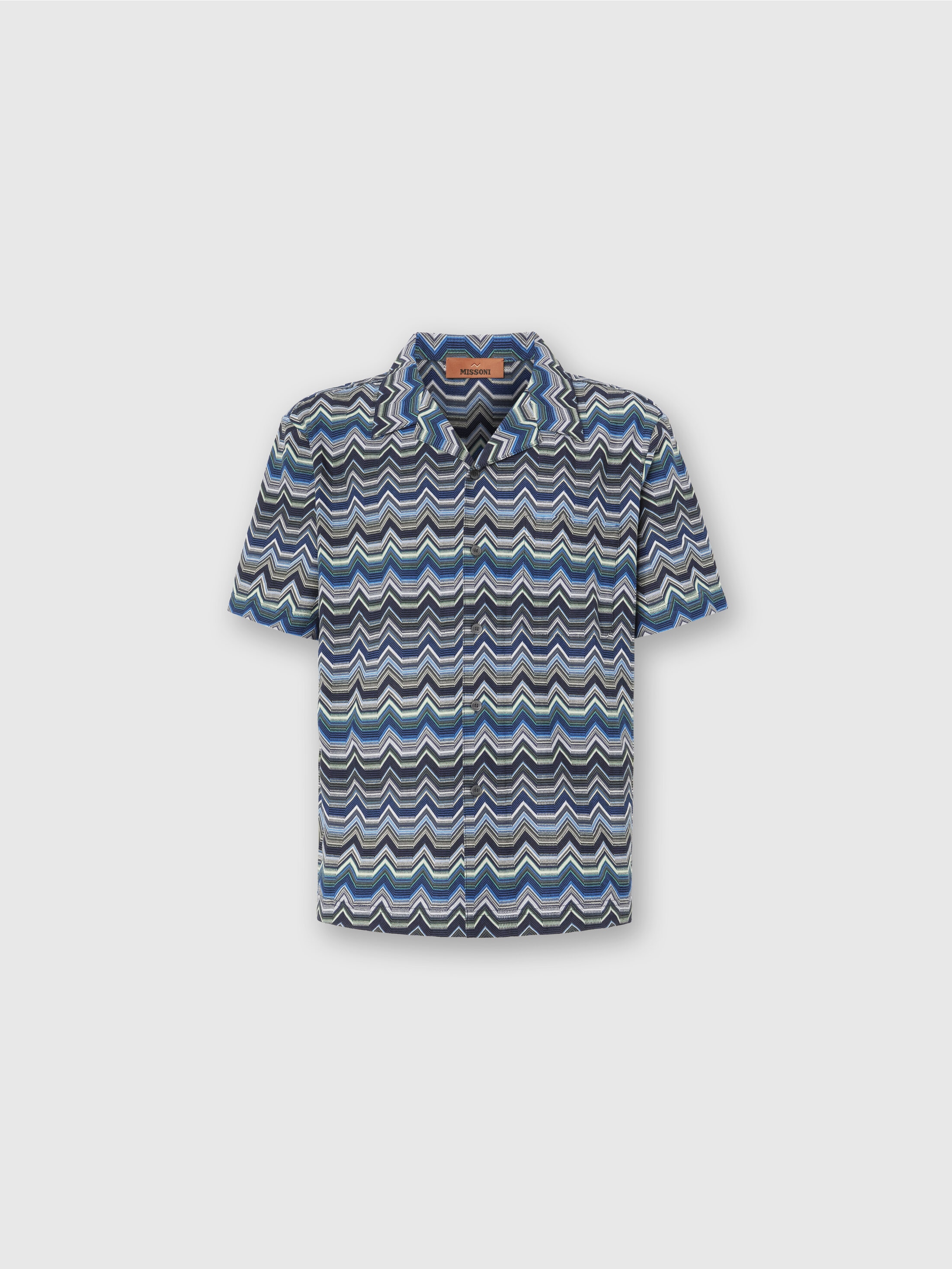 Missoni Bowling Shirt With Geometric Zigzag In Multi
