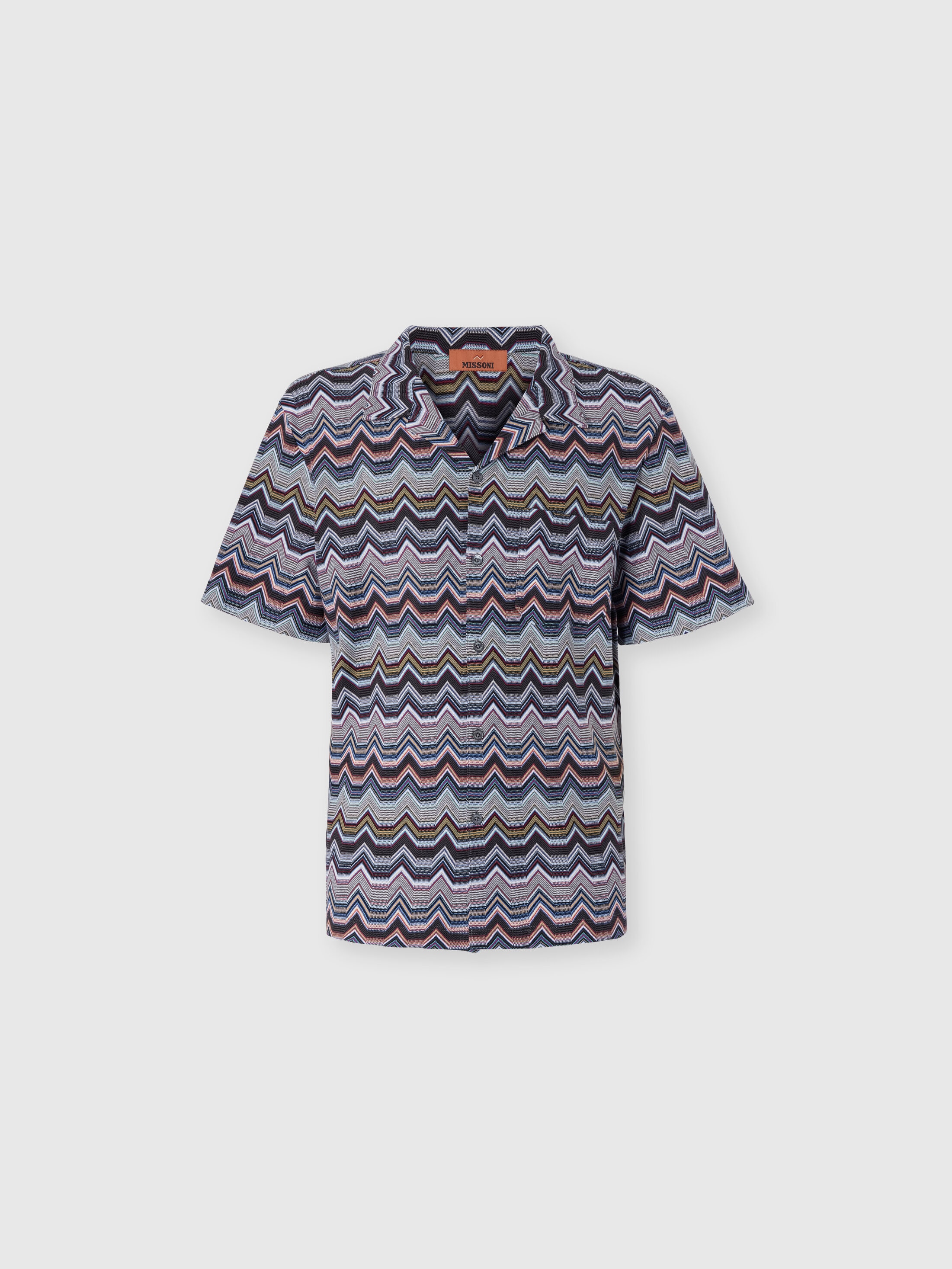Missoni Bowling Shirt With Geometric Zigzag In Multi