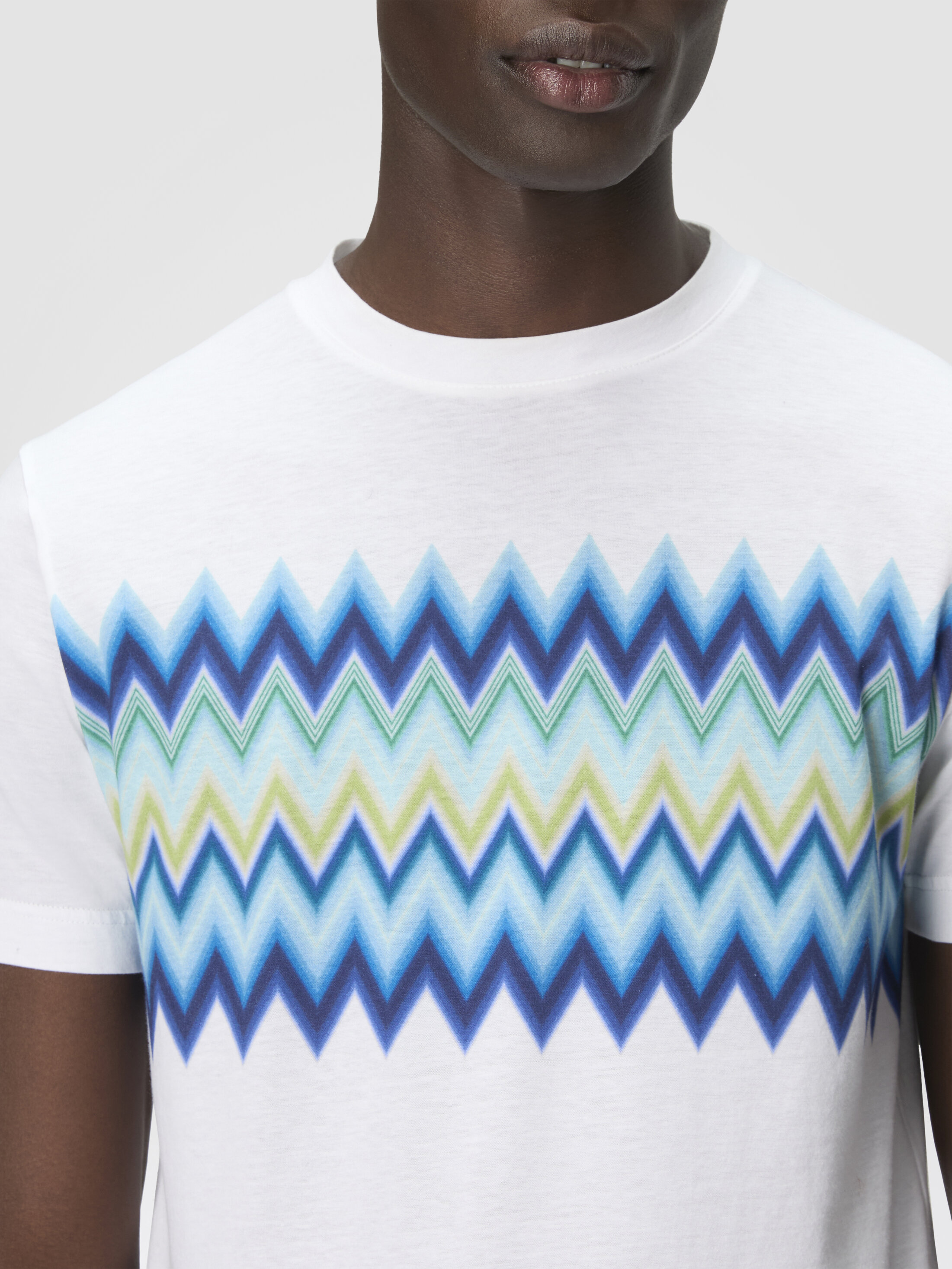 Short sleeve t-shirt with zigzag insert Multicoloured | Missoni