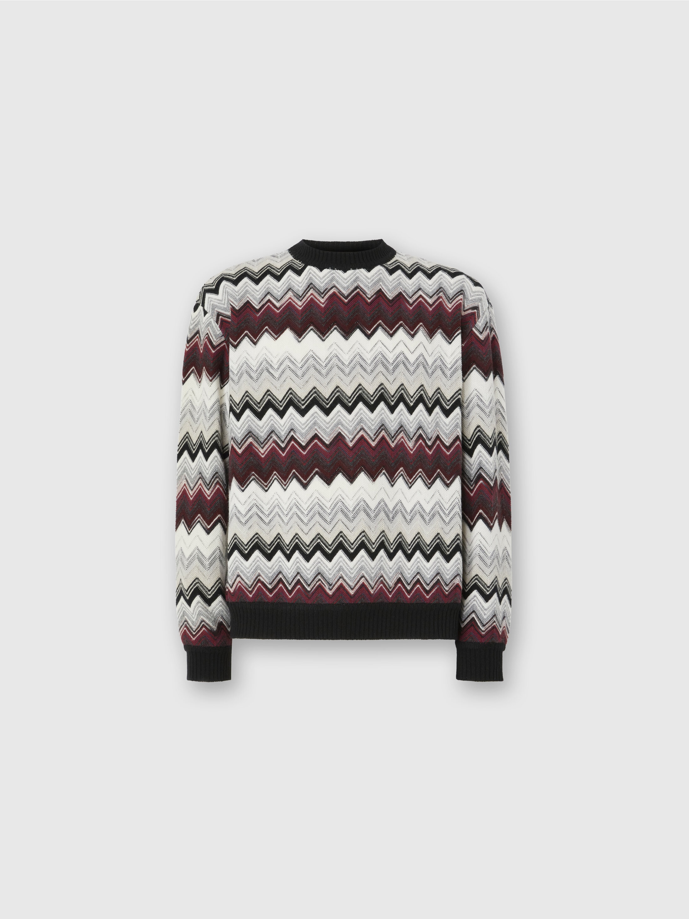 Missoni Rundhalspullover Mit Flammigem Zickzackmuster In Black