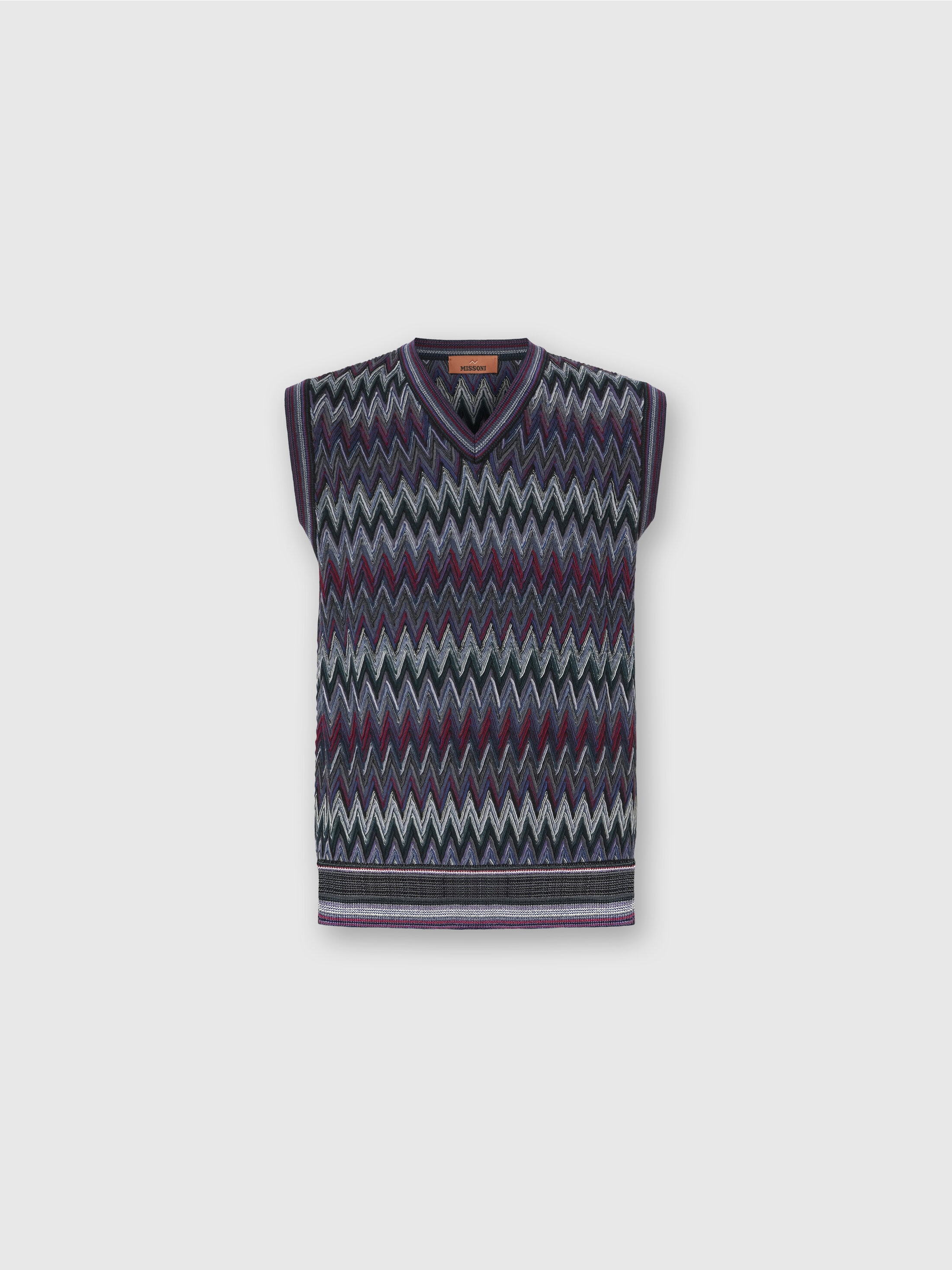 Missoni Chevron-pattern V-neck Sweater Vest In Multi