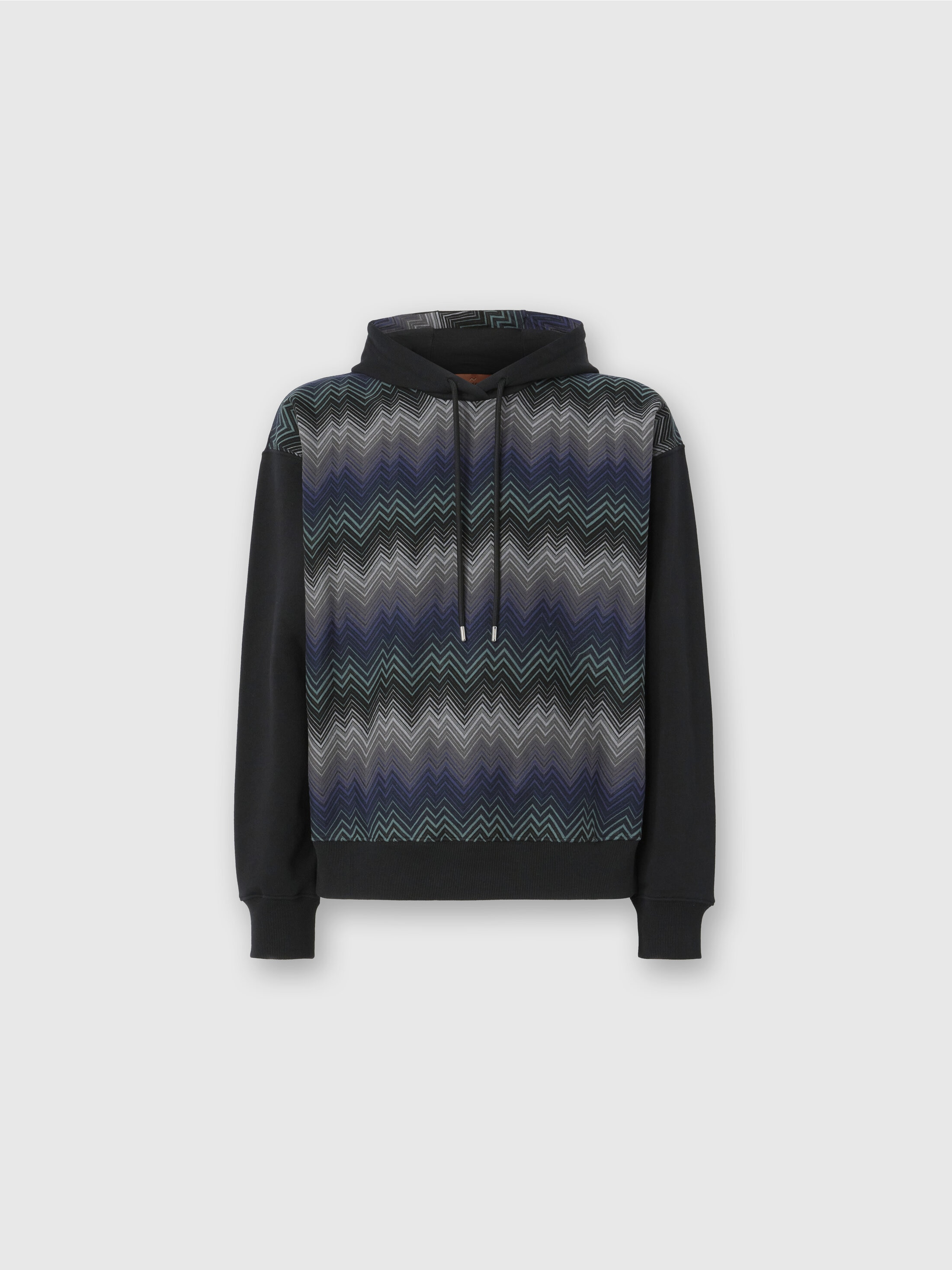 Hoodie with Zigzag Insert Black | Missoni
