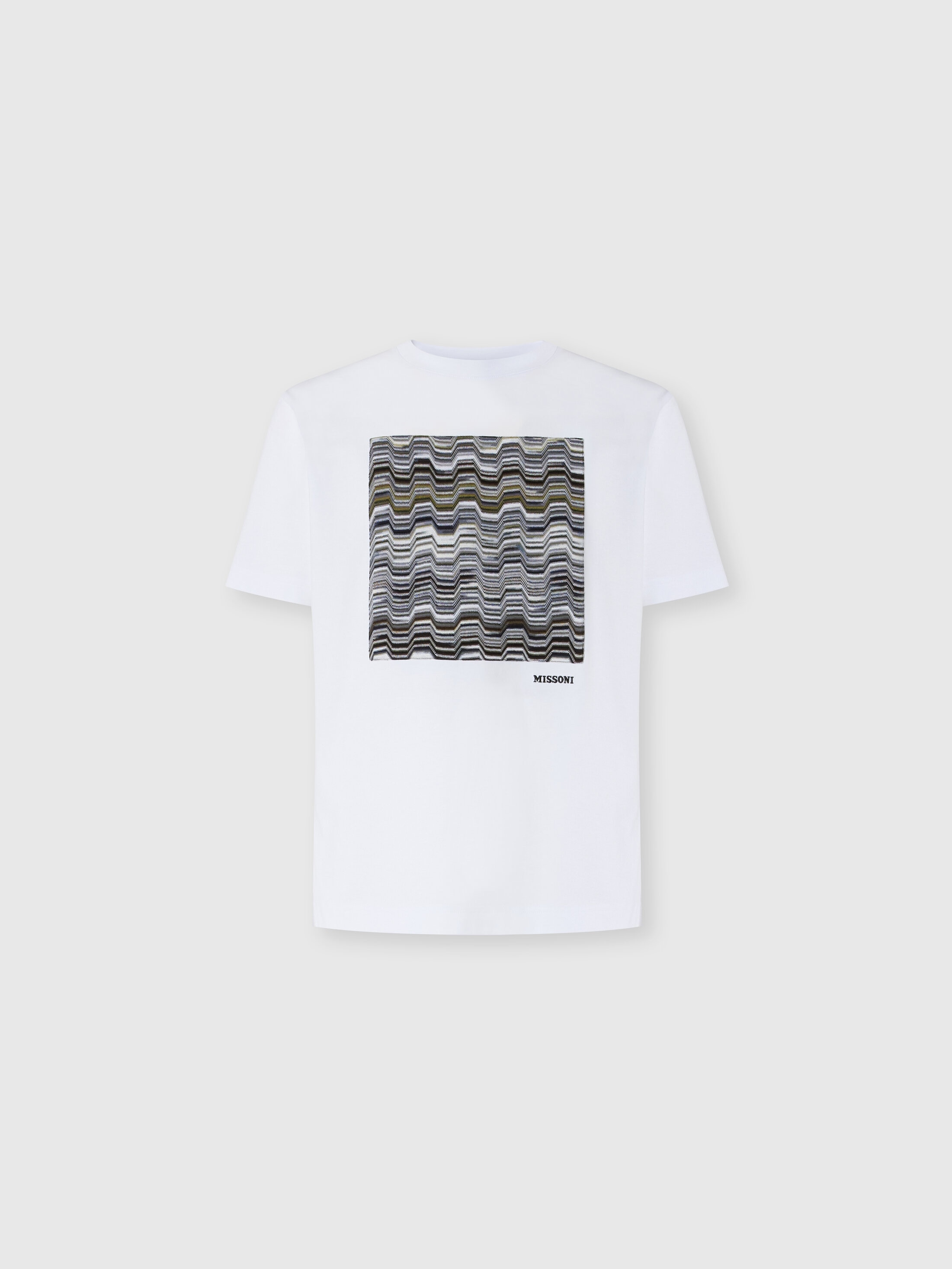 Missoni - T-shirt ras-du-cou en coton avec dtails motif serpent Homme Beige Blanc Taille 3XL 175 €