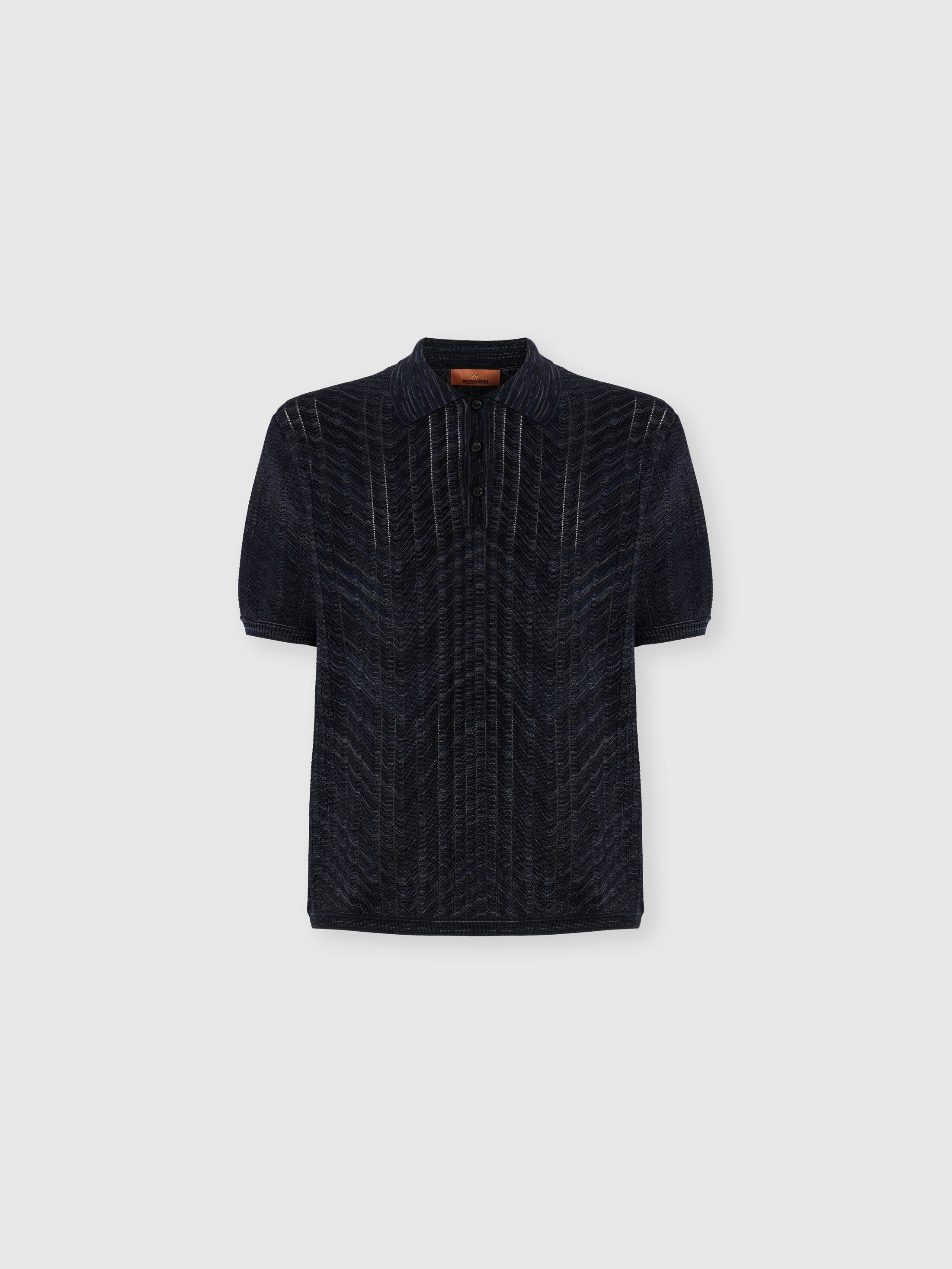 Missoni - Polo en maille ajoure de coton et viscose Homme Noir Gris Taille 48 650 €