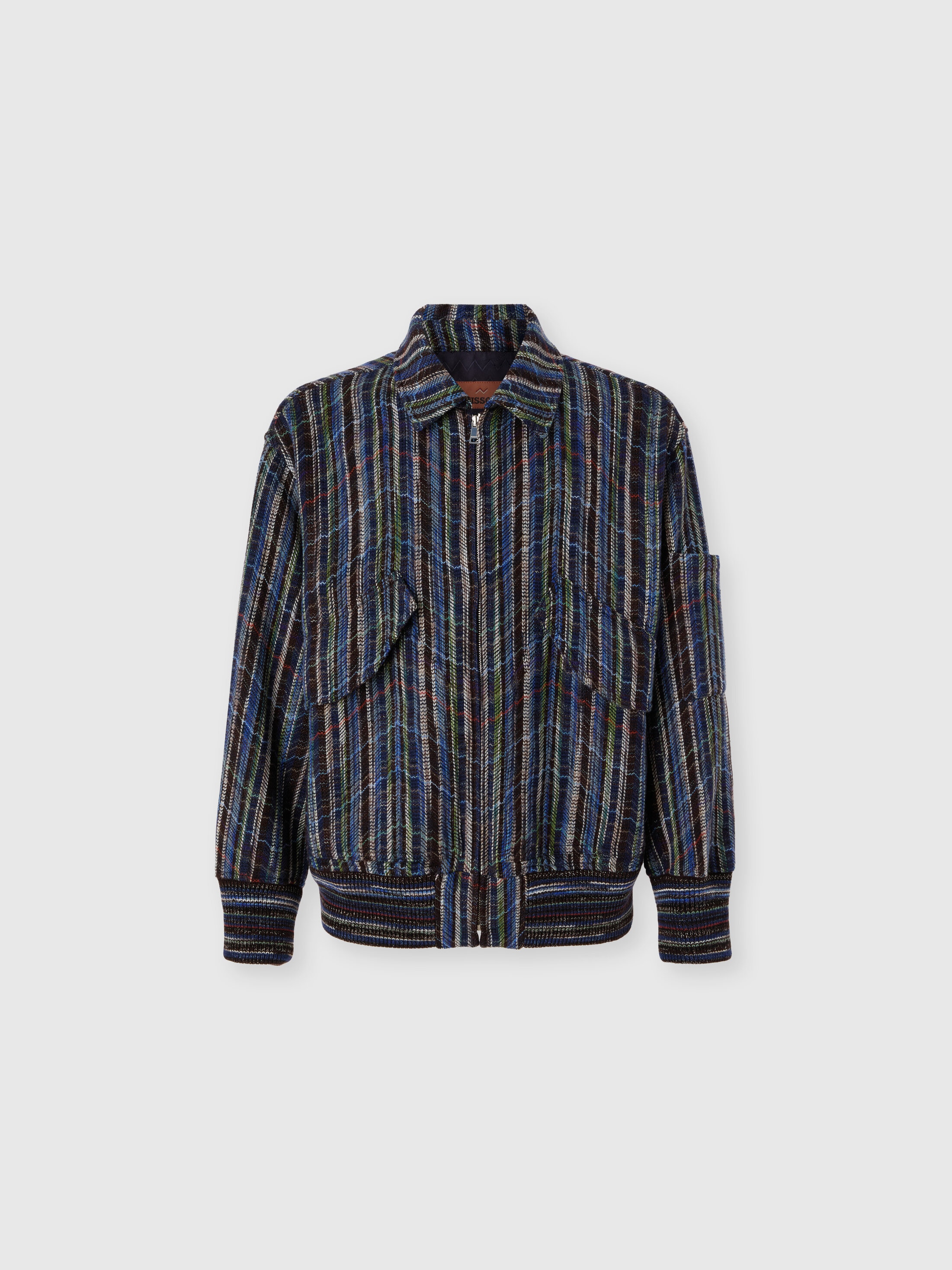 Missoni - Bomber en laine et viscose avec poches Homme Bleu Multicolore Taille M 2700 €