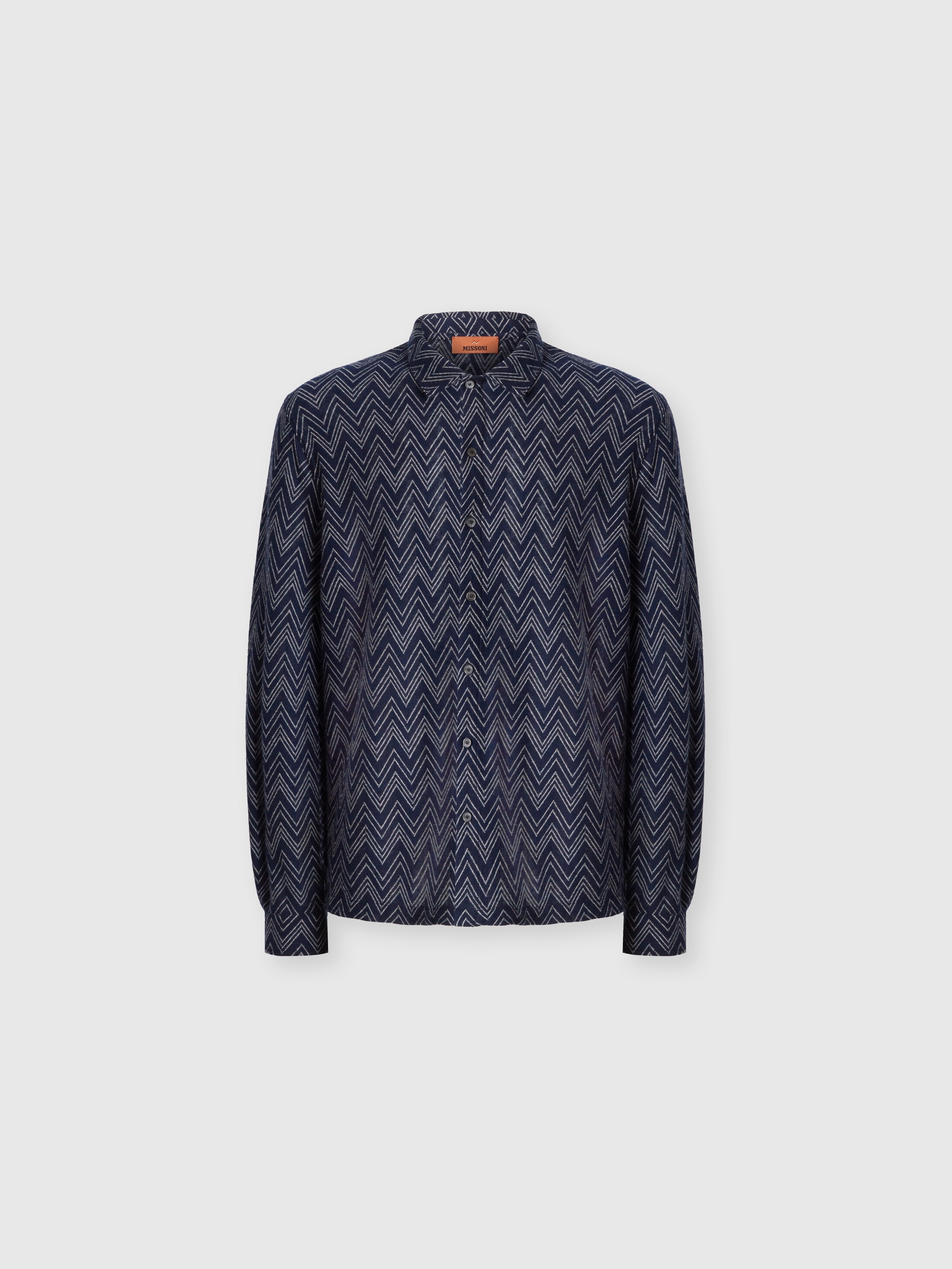 Cashmere zig zag shirt Navy Blue | Missoni