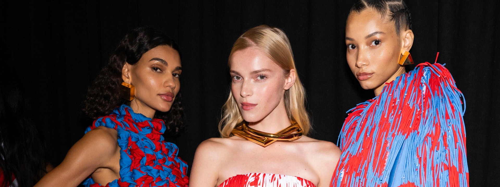 A group of model is wearing outfits from the new SS25 show collection