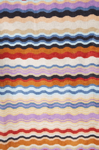 Bonnie terry cotton bathrobe with wave pattern, Multicoloured  - 1B3AC99704149