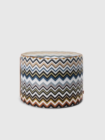 Pouf cilindrico Belfast 40x30 cm, Blu & Multicolore  - 1B4LV00011150