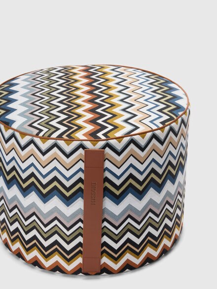 Pouf cilindrico Belfast 40x30 cm, Blu & Multicolore  - 1B4LV00011150