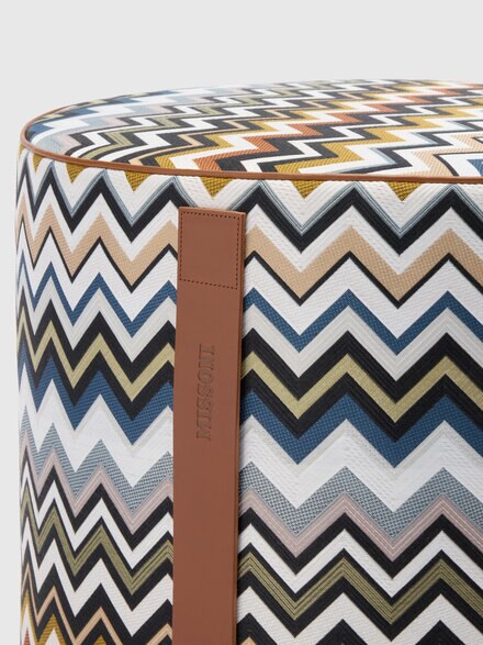 Pouf cilindrico Belfast 40x30 cm, Blu & Multicolore  - 1B4LV00011150