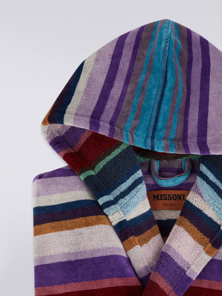 Cesar Hooded Bathrobe, Blue - 1C3AC99742150