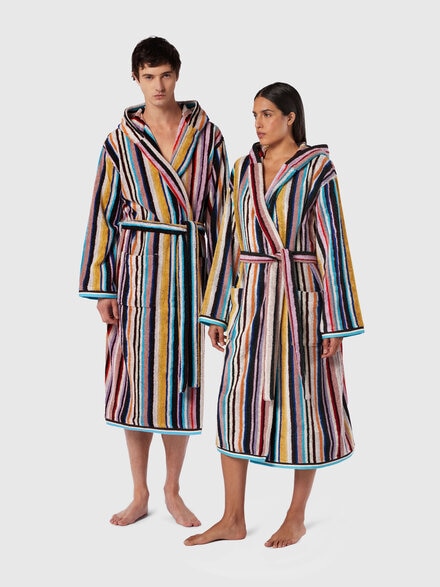 Chandler cotton terry bathrobe with lurex, Multicoloured  - 1C3AC99758100