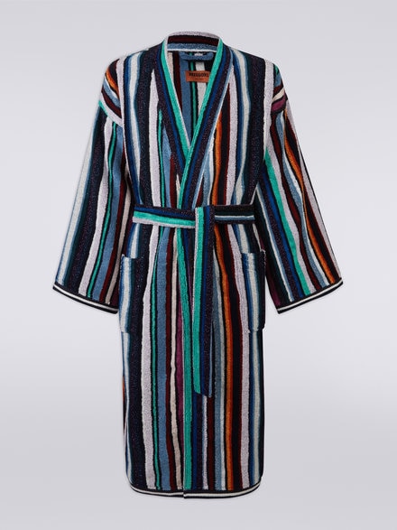 Chandler terry bathrobe with lurex, Blue - 1C3AC99760150