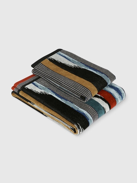 Two-piece guest set plus hand towel in cotton, Multicoloured  - 1C3SP99804160