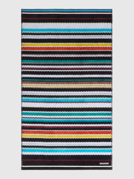 Toalla de playa Curt 100x180 cm de rizo de algodón en zigzag, Multicolor  - 1C3SP99827100