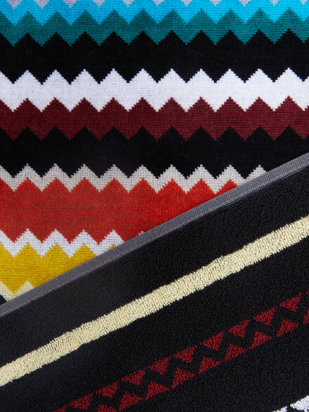 2-piece Curt bath towel set in chevron cotton terry, Multicoloured  - 1C3SP99864100