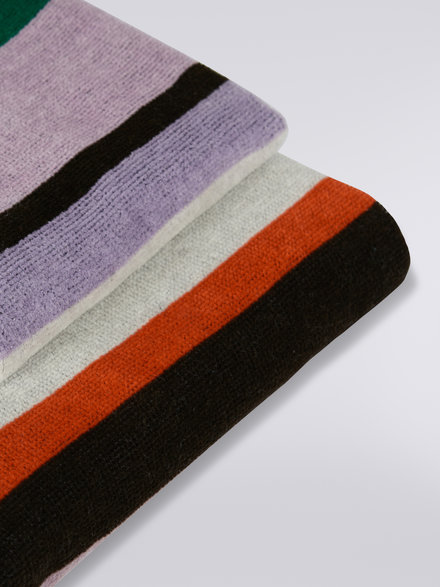 2-piece Chase bath towel set in stripped cotton terry, Multicoloured  - 1C3SP99879100