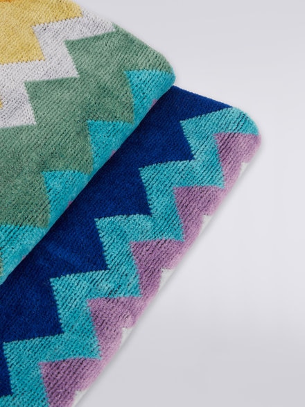Cyrus two-piece set of chevron cotton terry bath towels, Multicoloured  - 1C3SP99889100