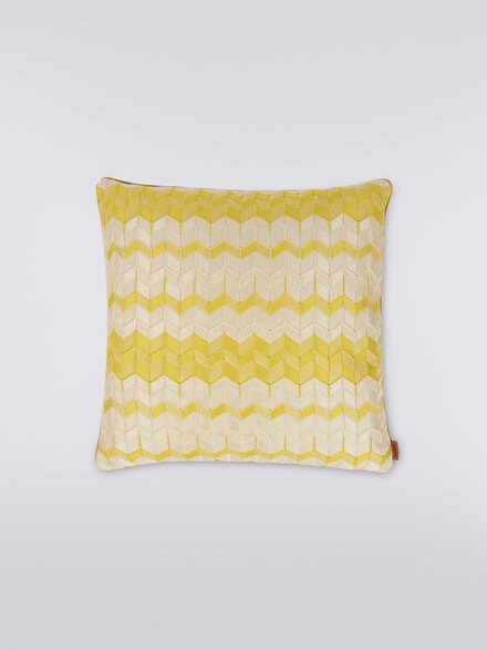 Tread 40x40 cm chevron 3D effect cushion, Yellow  - 1C4CU00719531