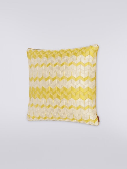 Tread 40x40 cm chevron 3D effect cushion, Yellow  - 1C4CU00719531