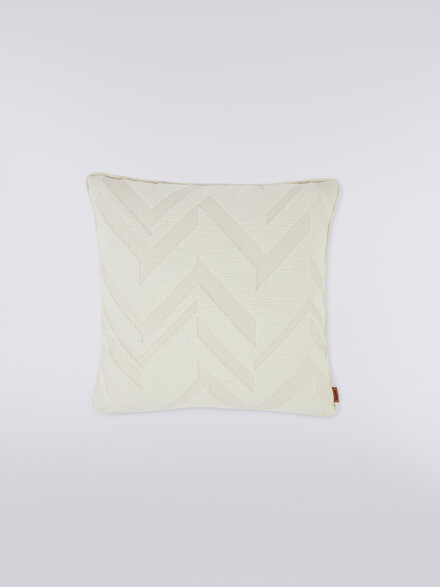 Orme 40x40 cm 3D effect jacquard cushion, White  - 1C4CU0072020