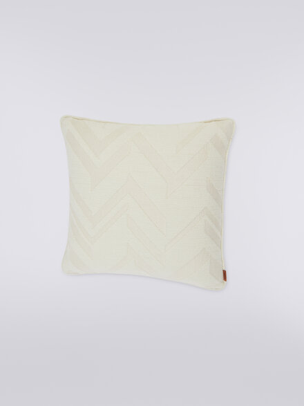 Orme 40x40 cm 3D effect jacquard cushion, White  - 1C4CU0072020