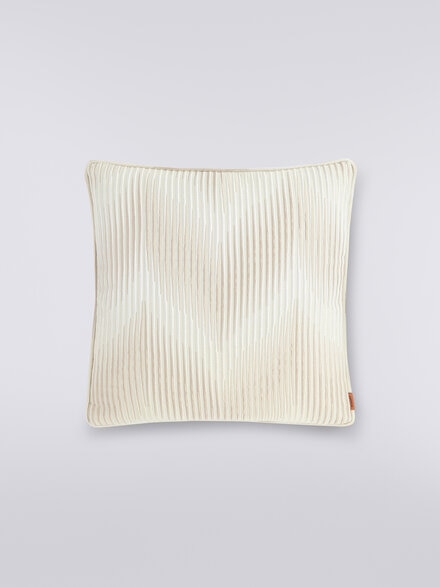 Coussin Ande 40x40 cm avec chevron dégradé, Blanc  - 1C4CU00723211