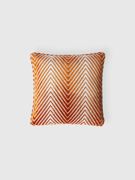 Cuscino Ziggy 40x40 cm in misto viscosa zig zag, Arancio Multicolore  - 1C4CU00732159