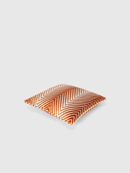 Ziggy 40x40 cm viscose blend zigzag cushion, Orange Multicoloured  - 1C4CU00732159