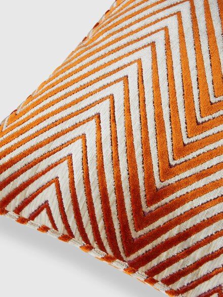 Ziggy 40x40 cm viscose blend zigzag cushion, Orange Multicoloured  - 1C4CU00732159
