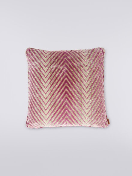 Coussin Ziggy 40x40 cm en viscose zigzag, Multicolore  - 1C4CU00732571