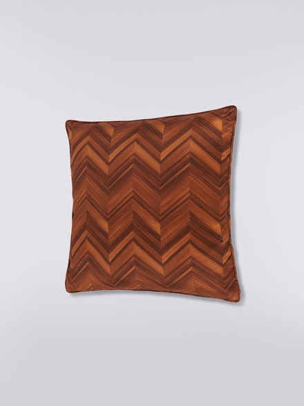 Layers 40x40 cm cotton sateen chevron cushion, Brown - 1C4CU0074264