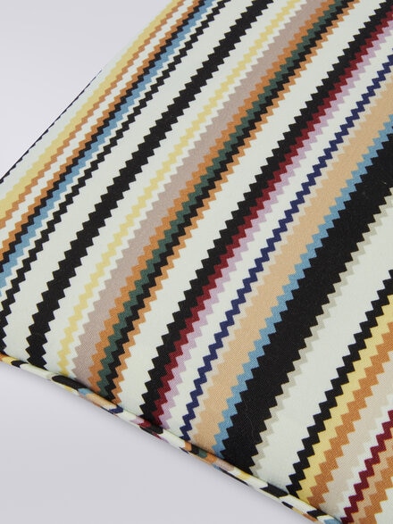 40x40 cm Shangai wool satin cushion with zig zag print, Black    - 1C4CU00745160