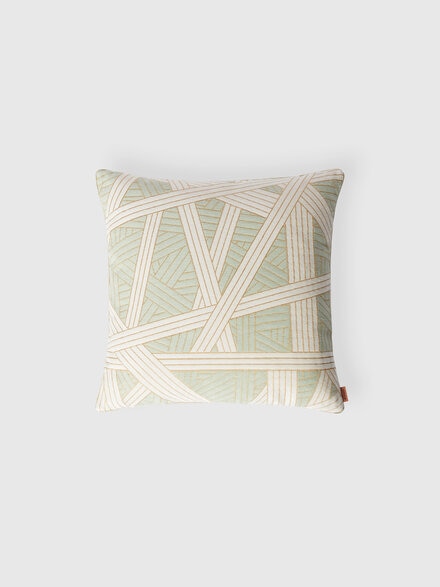 Nastri cushion 40x40 cm with stitching, Green - 8053147119243