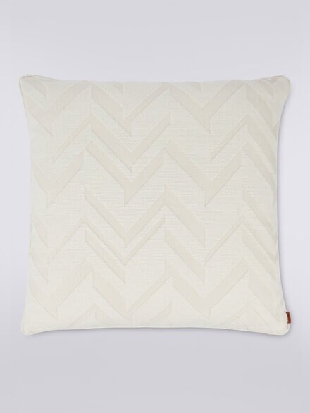 Orme 60x60 cm 3D effect jacquard cushion, White  - 1C4CU0075820