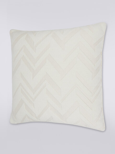 Orme 60x60 cm 3D effect jacquard cushion, White  - 1C4CU0075820