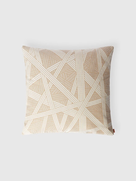 Cuscino Nastri 60x60 cm con impunture a contrasto, Beige - 1C4CU00774481