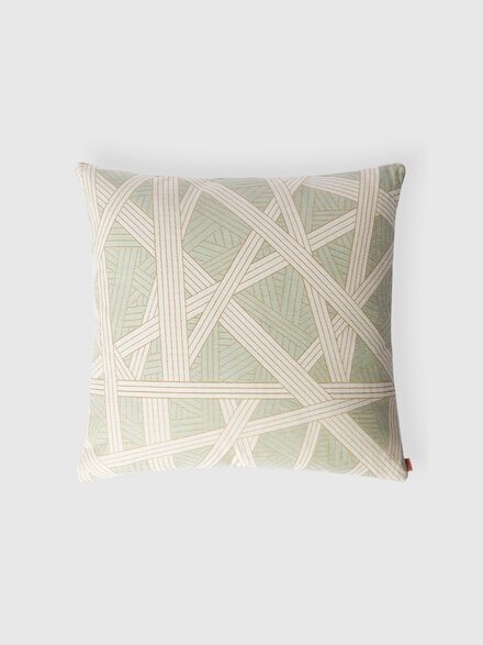 Cuscino Nastri 60x60 cm con impunture a contrasto, Verde - 1C4CU00774611