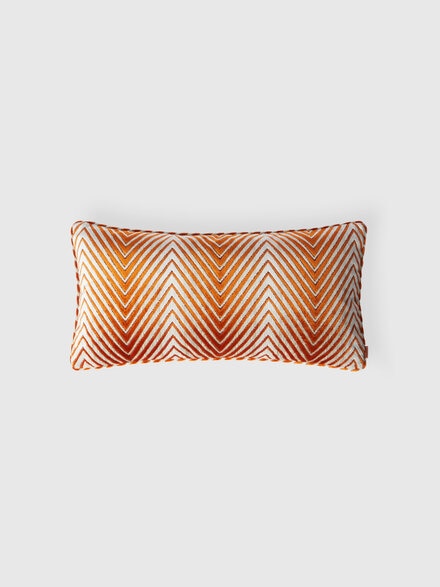 Ziggy 30x60 cm viscose blend zigzag cushion, Orange Multicoloured  - 1C4CU00778159