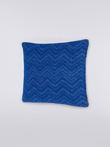 Columbia 40x40 cm chevron bouclé cushion, Blue - 1C4CU0078550
