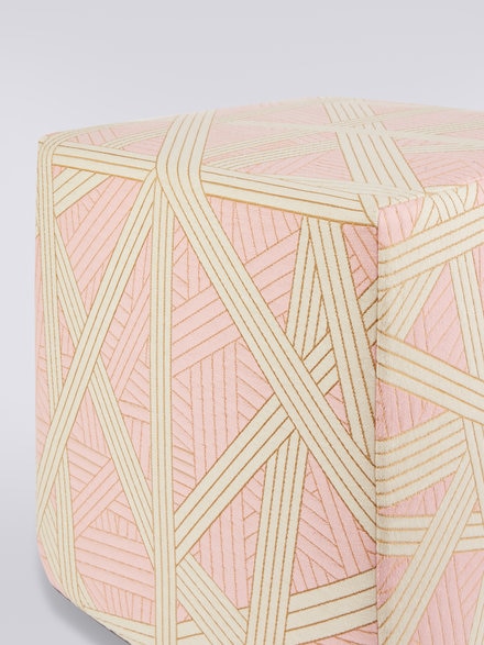 Puf cúbico Nastri 40×40×40 cm con costuras en contraste, Rosa - 1C4LV00021251