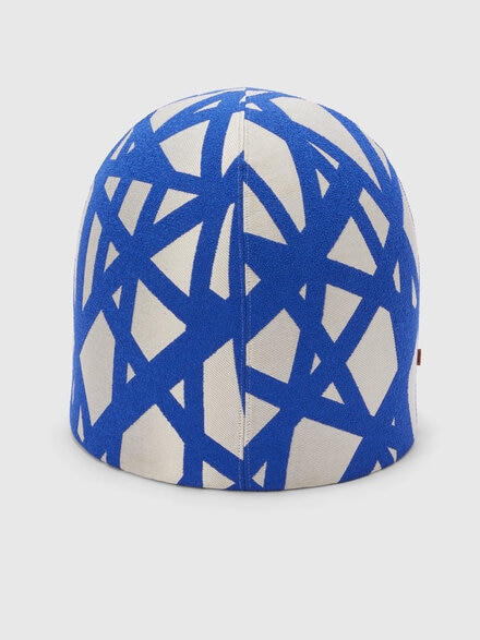 Pouf Nastri 50x50 cm, White & Blue - 1C4MO00020501
