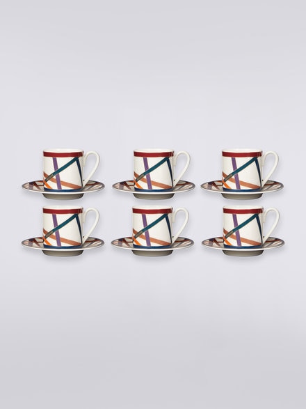 Nastri Set of 6 coffee cups & saucers, Multicoloured  - 1C4OG00038100