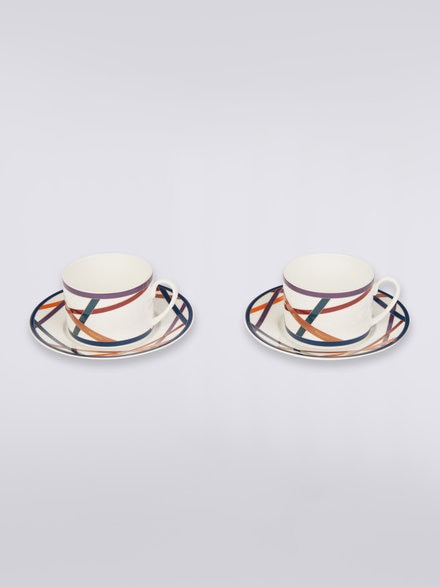 Nastri Set of 2 tea cups & saucers, Multicoloured  - 1C4OG00039100