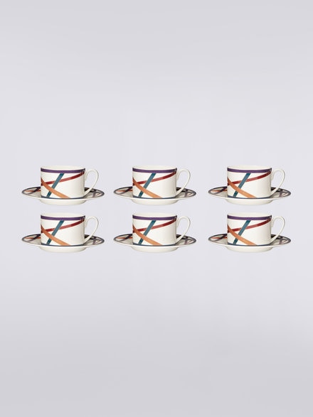 Nastri Set of 6 tea cups & saucers, Multicoloured  - 1C4OG00040100